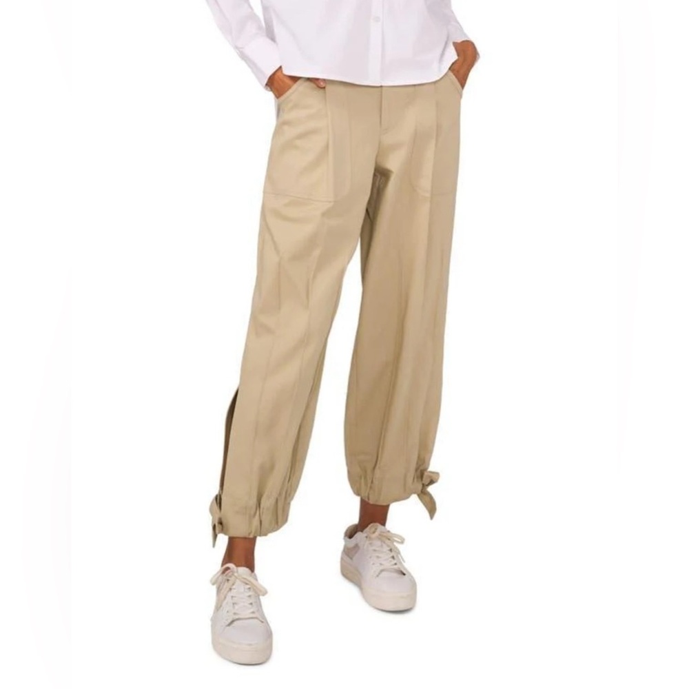 Parker High Waist Khaki Ankle Tie Pants in Khaki Size 10 New
